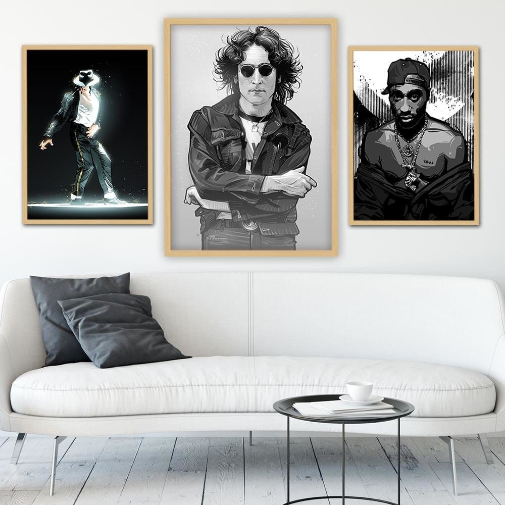 Glezna bēšā rāmī - Music Legend Singer Home Trends DECO