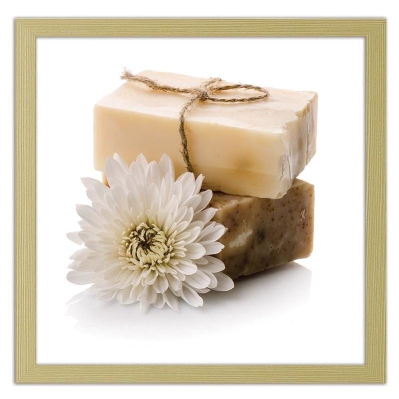 Glezna bēšā rāmī - Natural soap with a flower Home Trends DECO