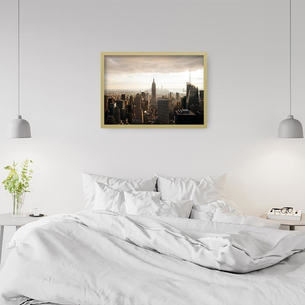 Glezna bēšā rāmī - New York City Panorama Home Trends DECO