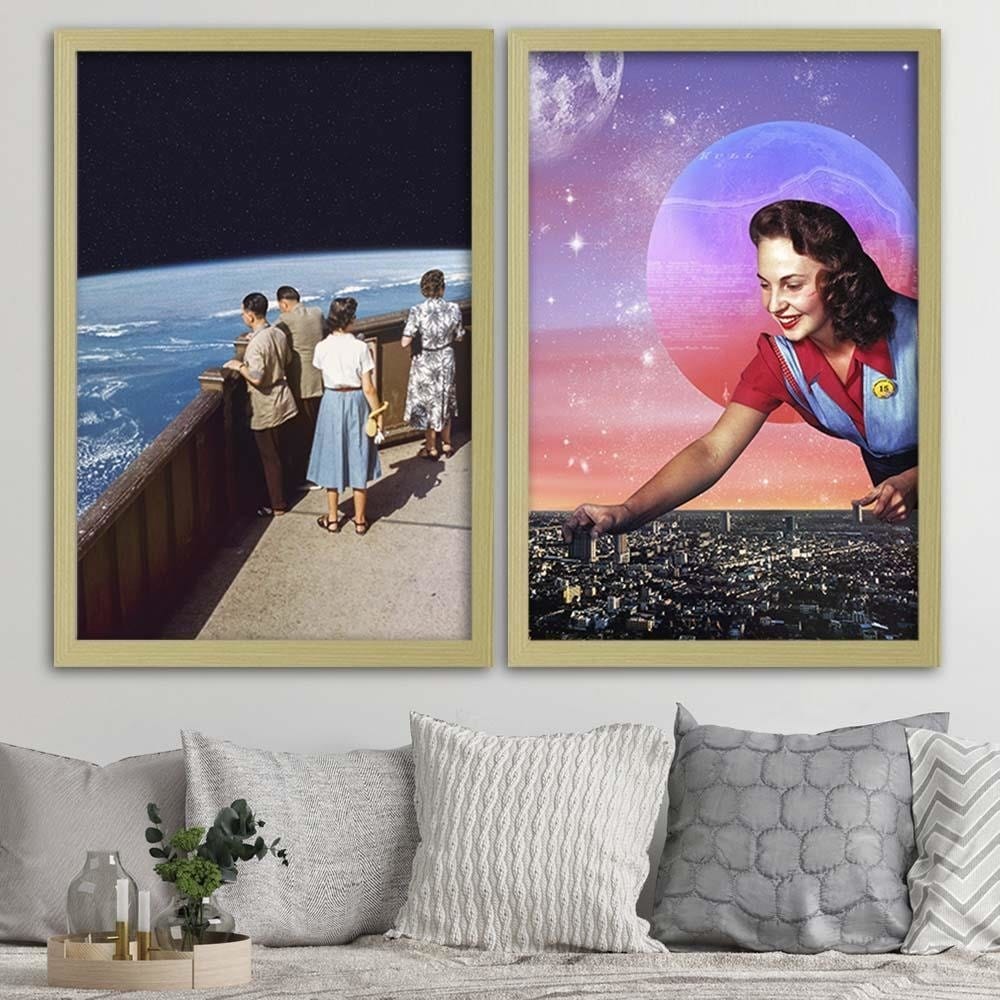 Glezna bēšā rāmī - Observation Deck Home Trends DECO