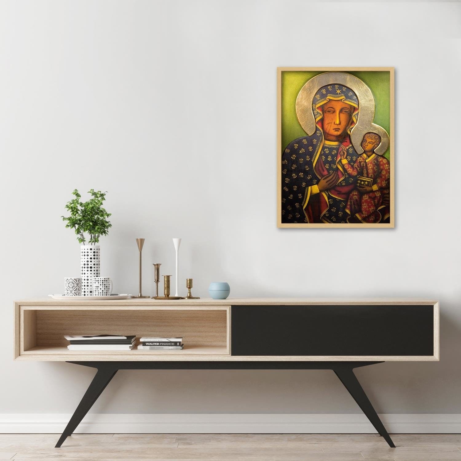 Glezna bēšā rāmī - Our Lady Of Czestochowa Home Trends DECO