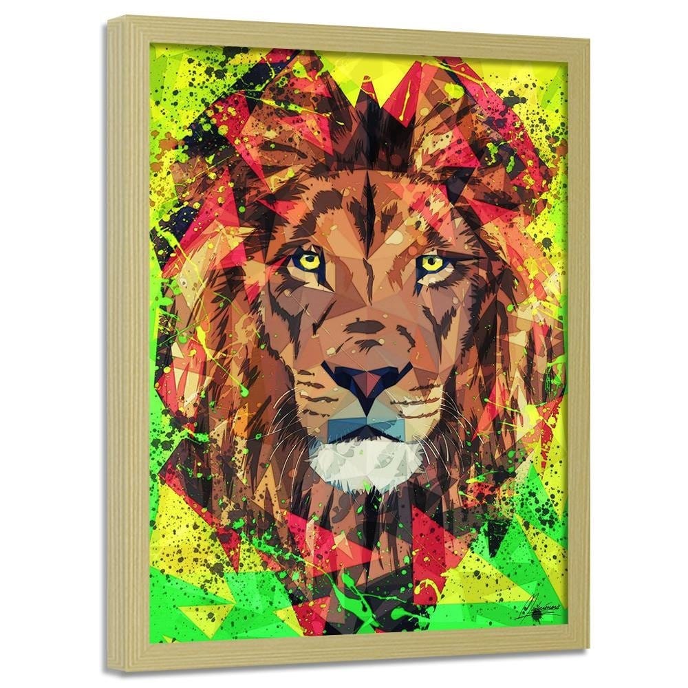 Glezna bēšā rāmī - Painted Lion Home Trends DECO