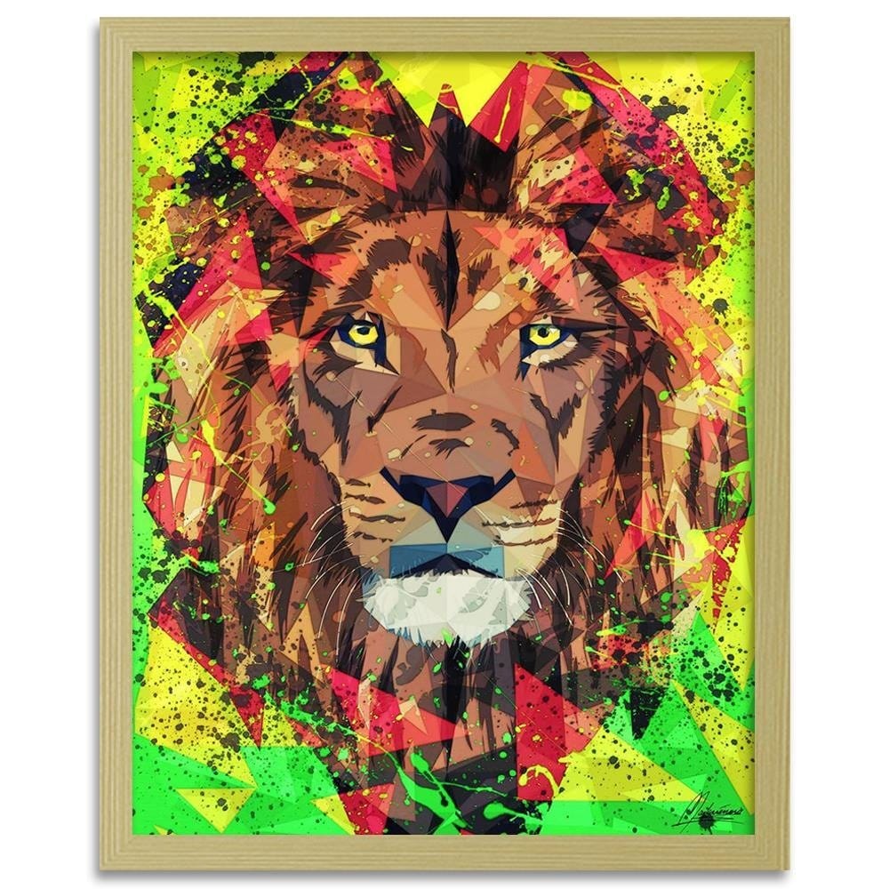 Glezna bēšā rāmī - Painted Lion Home Trends DECO