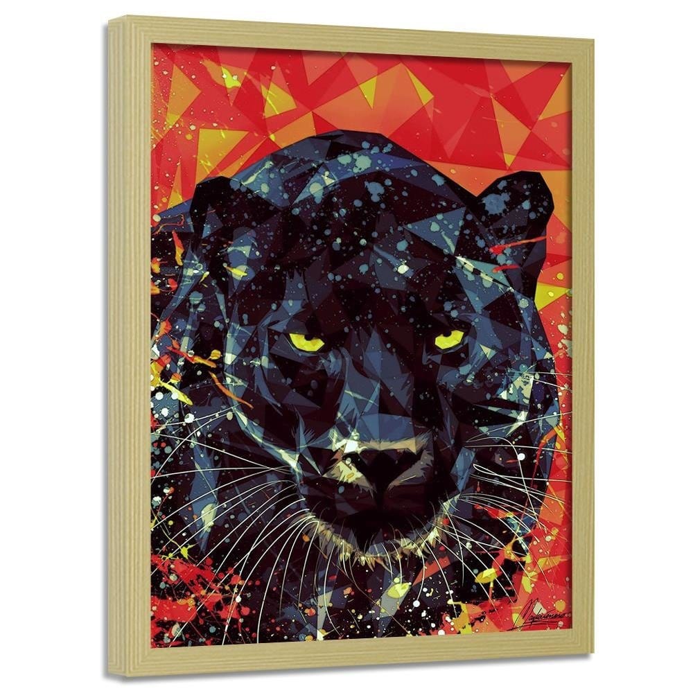 Glezna bēšā rāmī - Painted Panther Home Trends DECO