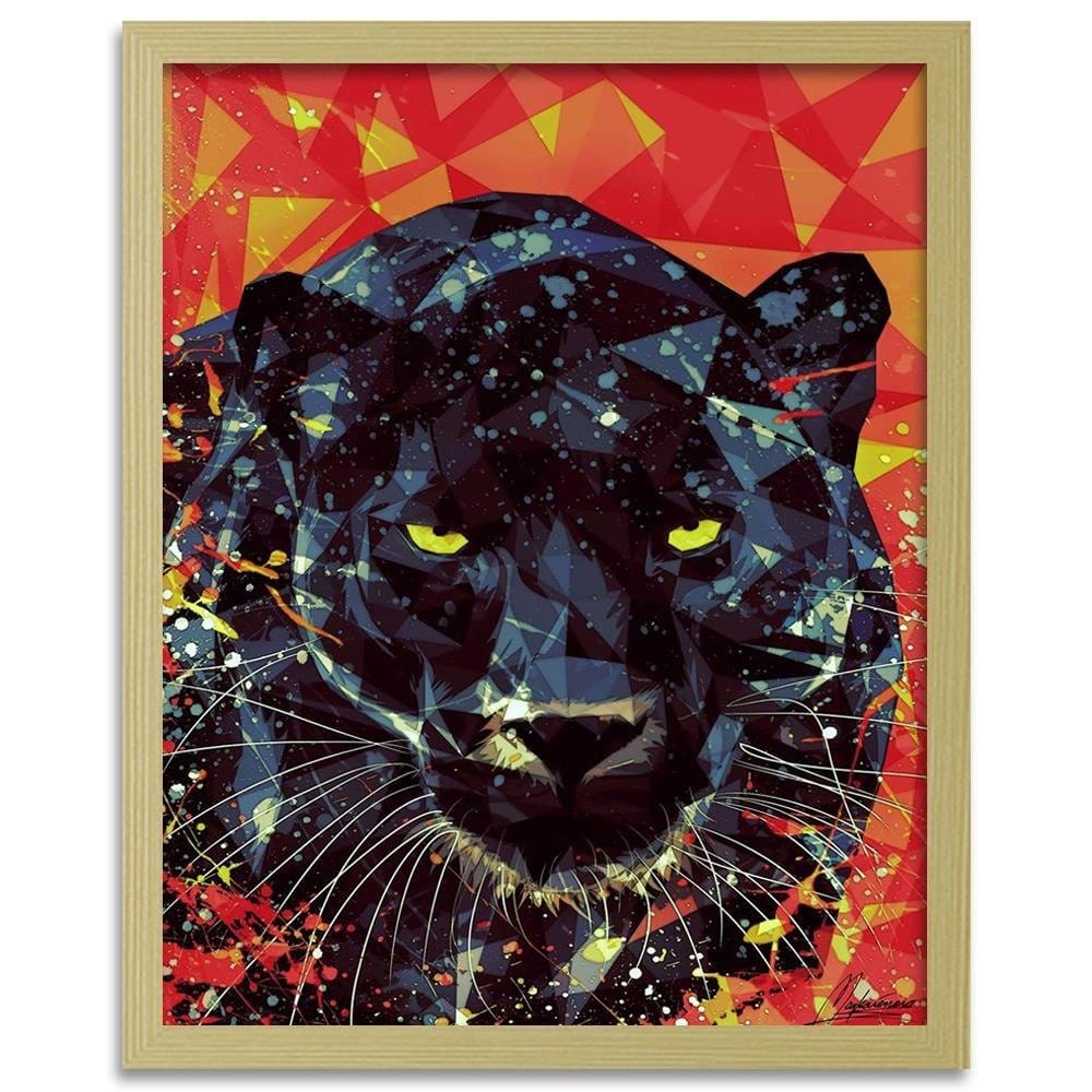 Glezna bēšā rāmī - Painted Panther Home Trends DECO
