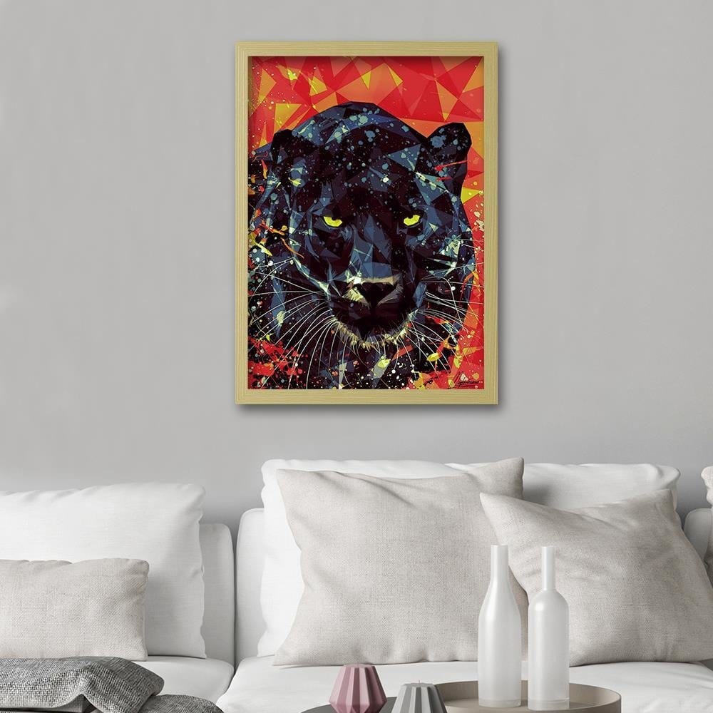 Glezna bēšā rāmī - Painted Panther Home Trends DECO