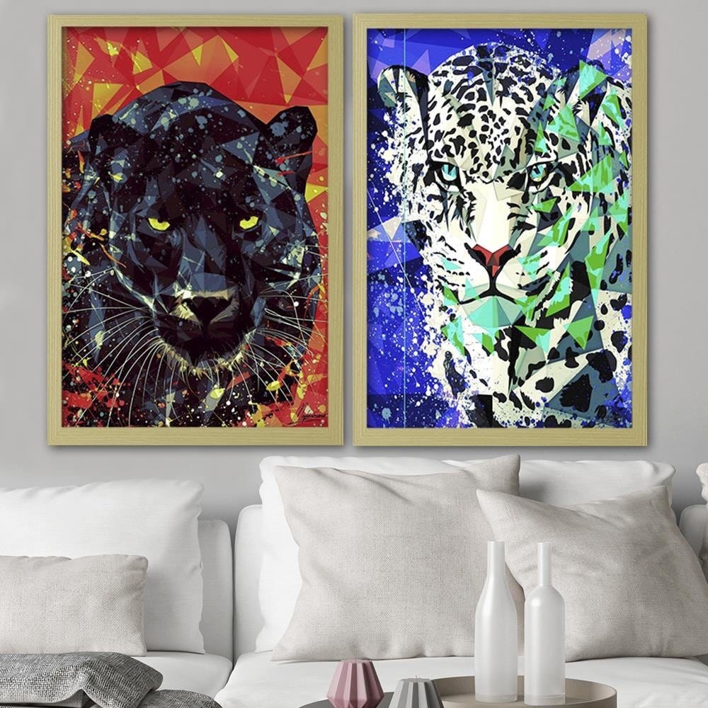 Glezna bēšā rāmī - Painted Panther Home Trends DECO