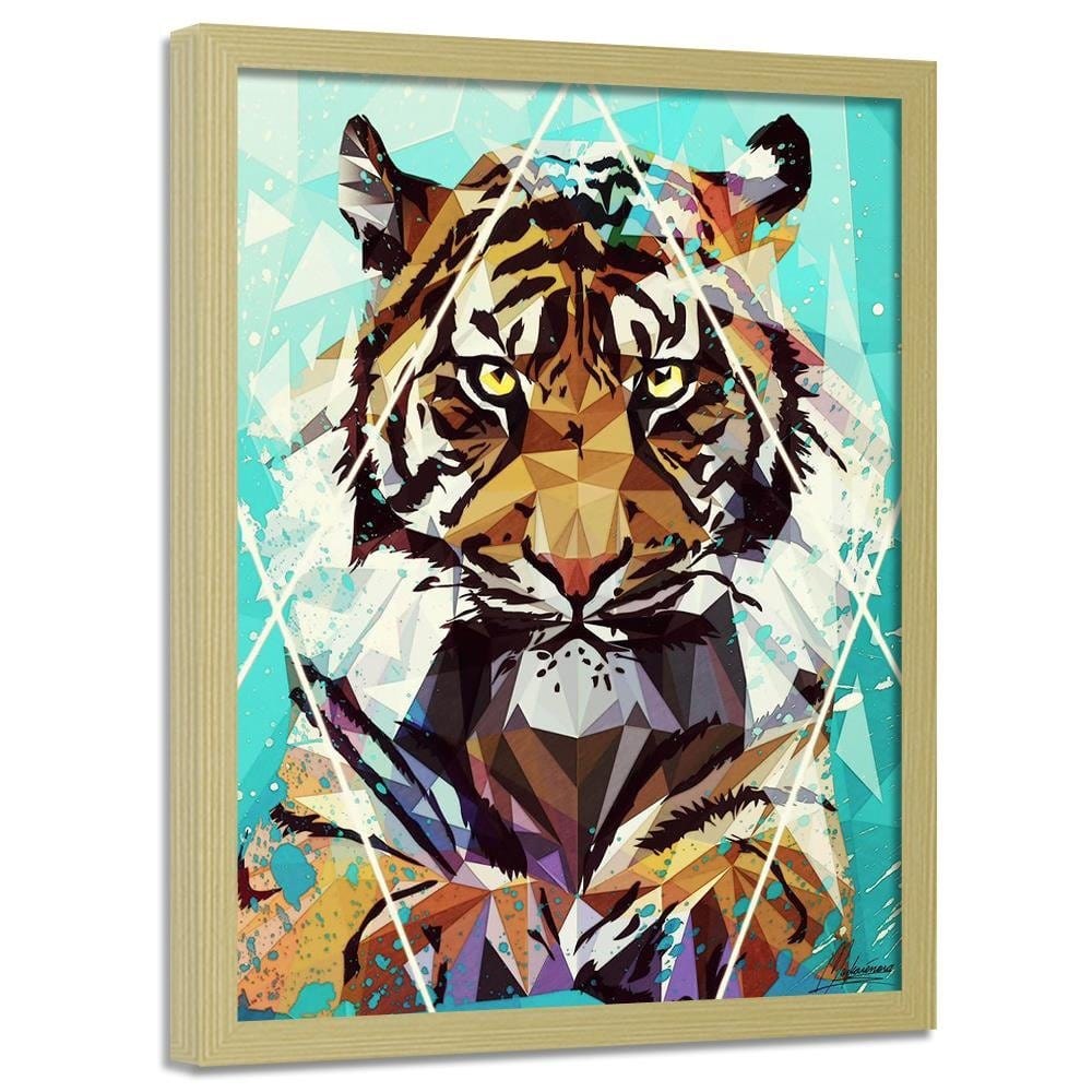Glezna bēšā rāmī - Painted Tiger Home Trends DECO
