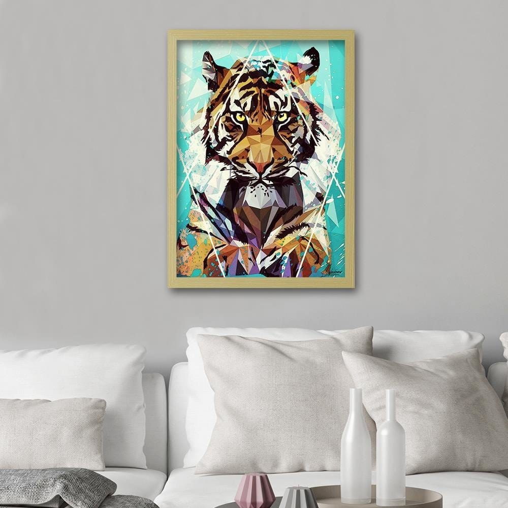 Glezna bēšā rāmī - Painted Tiger Home Trends DECO