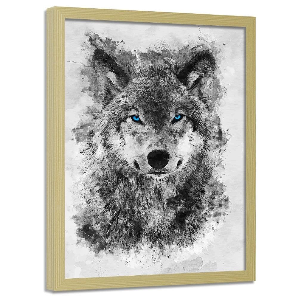 Glezna bēšā rāmī - Painted Wolf Home Trends DECO