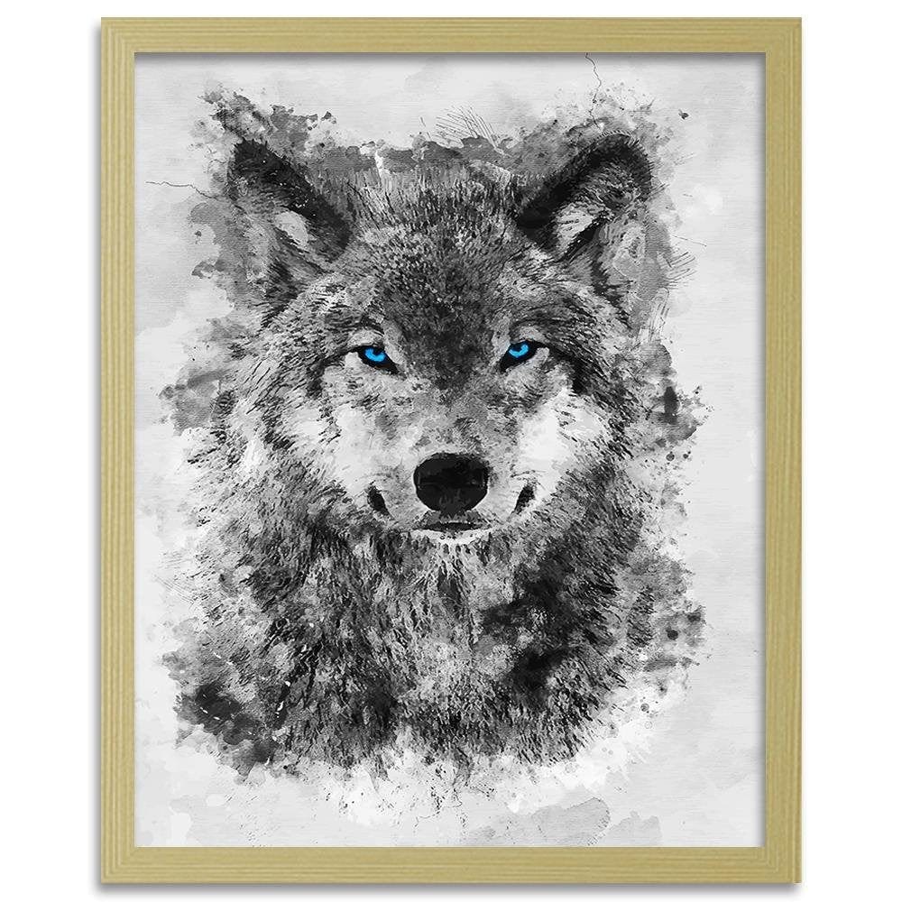 Glezna bēšā rāmī - Painted Wolf Home Trends DECO