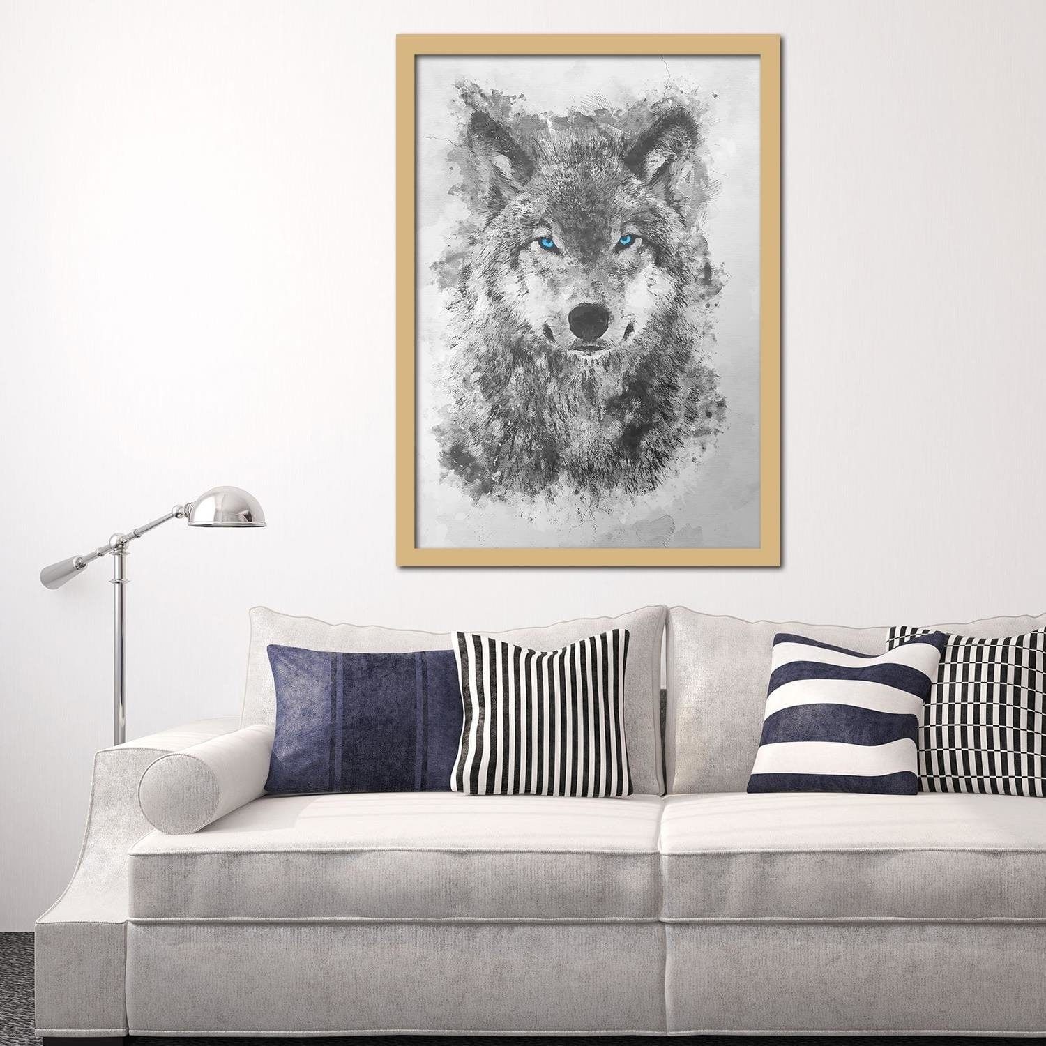 Glezna bēšā rāmī - Painted Wolf Home Trends DECO