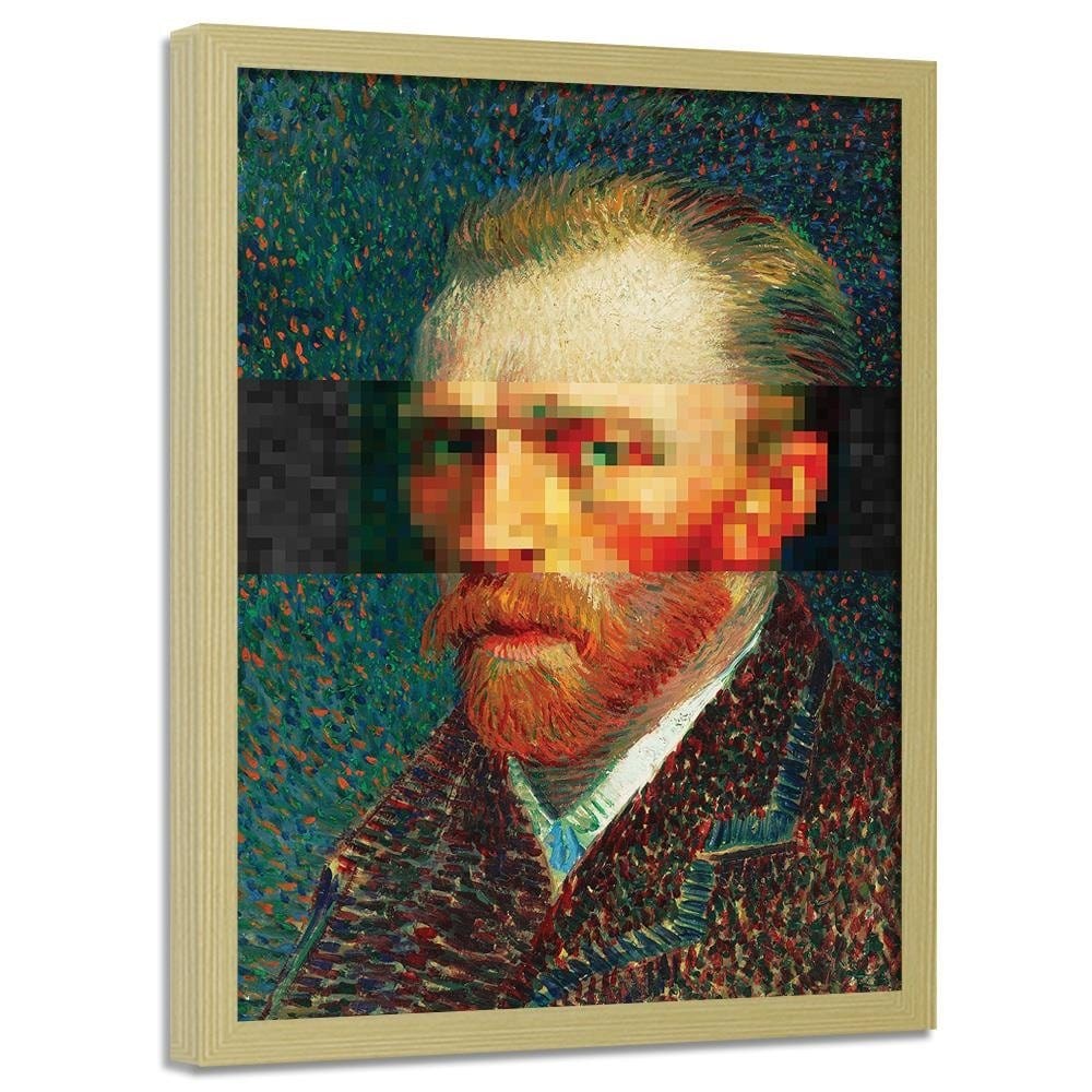 Glezna bēšā rāmī - Painter Self-Portrait Image Blue Home Trends DECO