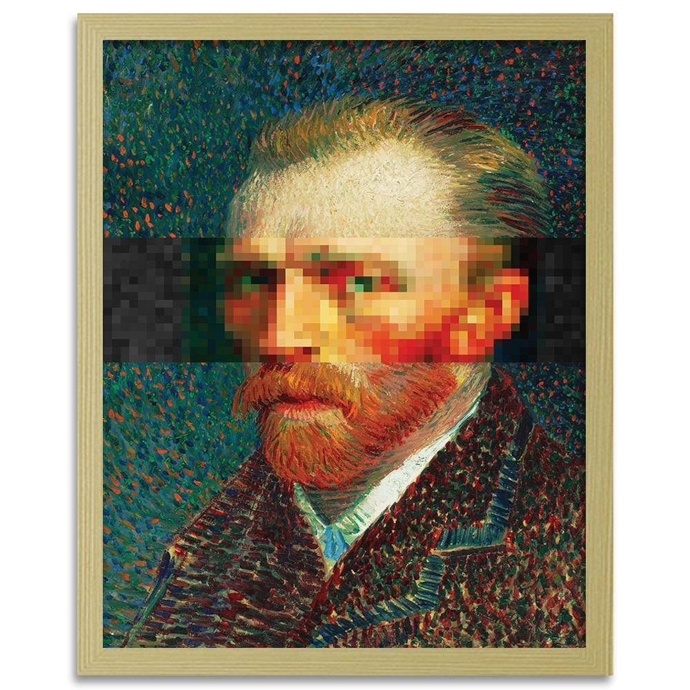 Glezna bēšā rāmī - Painter Self-Portrait Image Blue Home Trends DECO