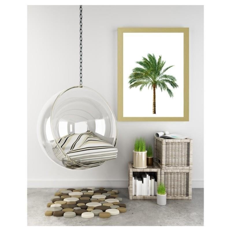 Glezna bēšā rāmī - Palm on white background Home Trends DECO
