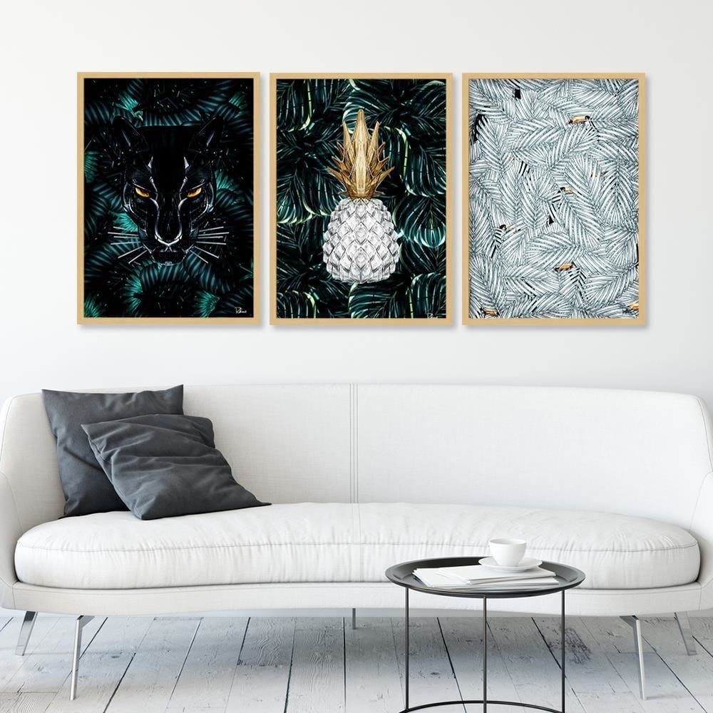Glezna bēšā rāmī - Panther Modern Black Home Trends DECO
