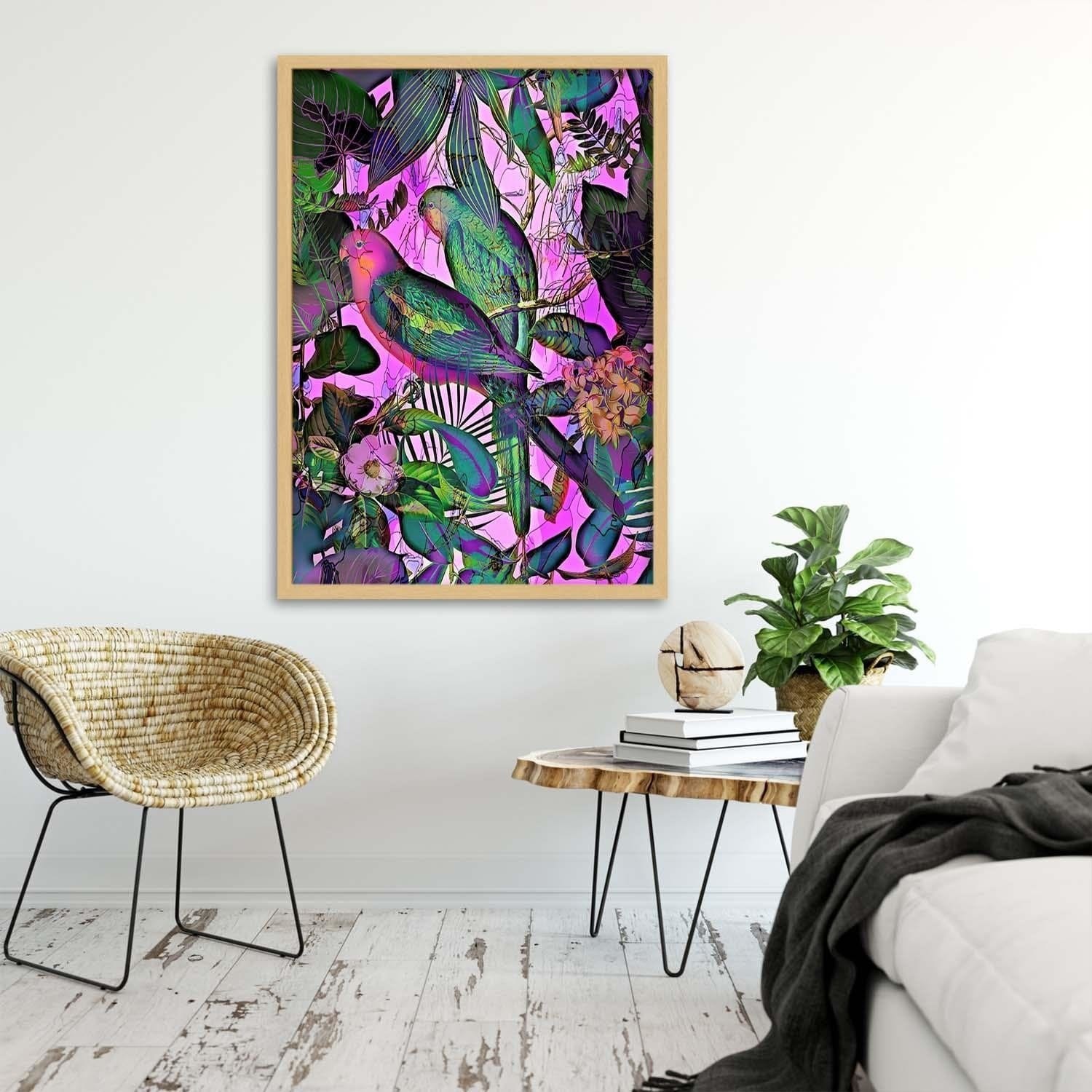 Glezna bēšā rāmī - Paradise Parrots Home Trends DECO
