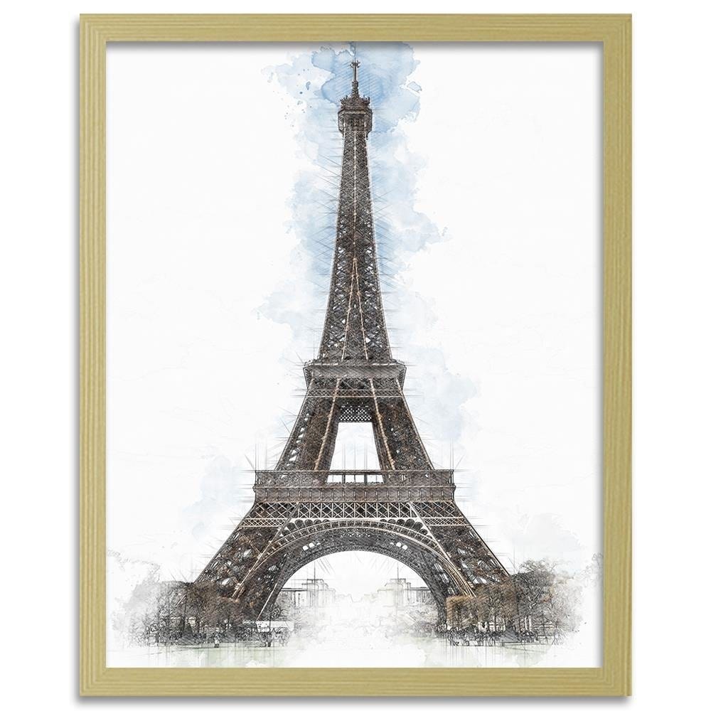 Glezna bēšā rāmī - Paris Artwork Brown Home Trends DECO