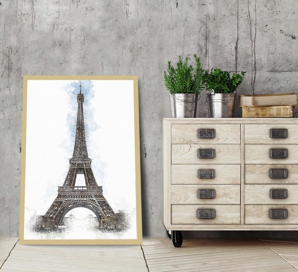 Glezna bēšā rāmī - Paris Artwork Brown Home Trends DECO