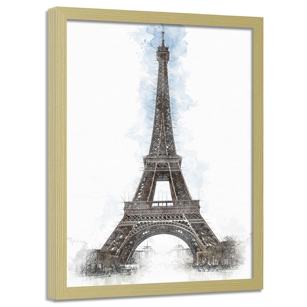 Glezna bēšā rāmī - Paris Artwork Brown Home Trends DECO