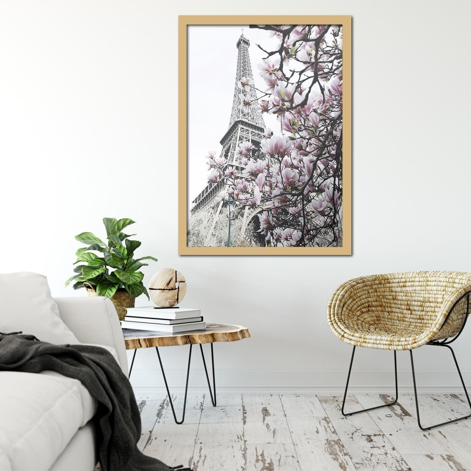Glezna bēšā rāmī - Paris Magnolias Home Trends DECO
