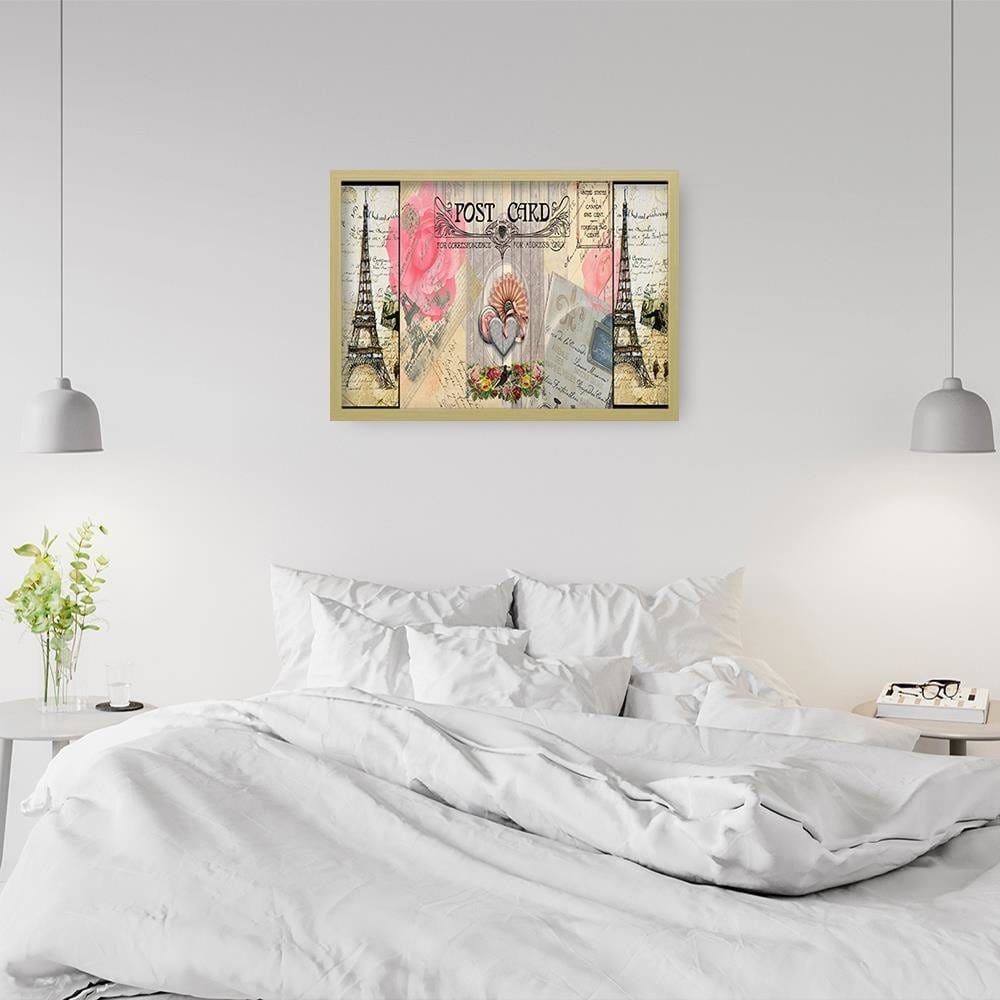 Glezna bēšā rāmī - Paris Post Card Home Trends DECO
