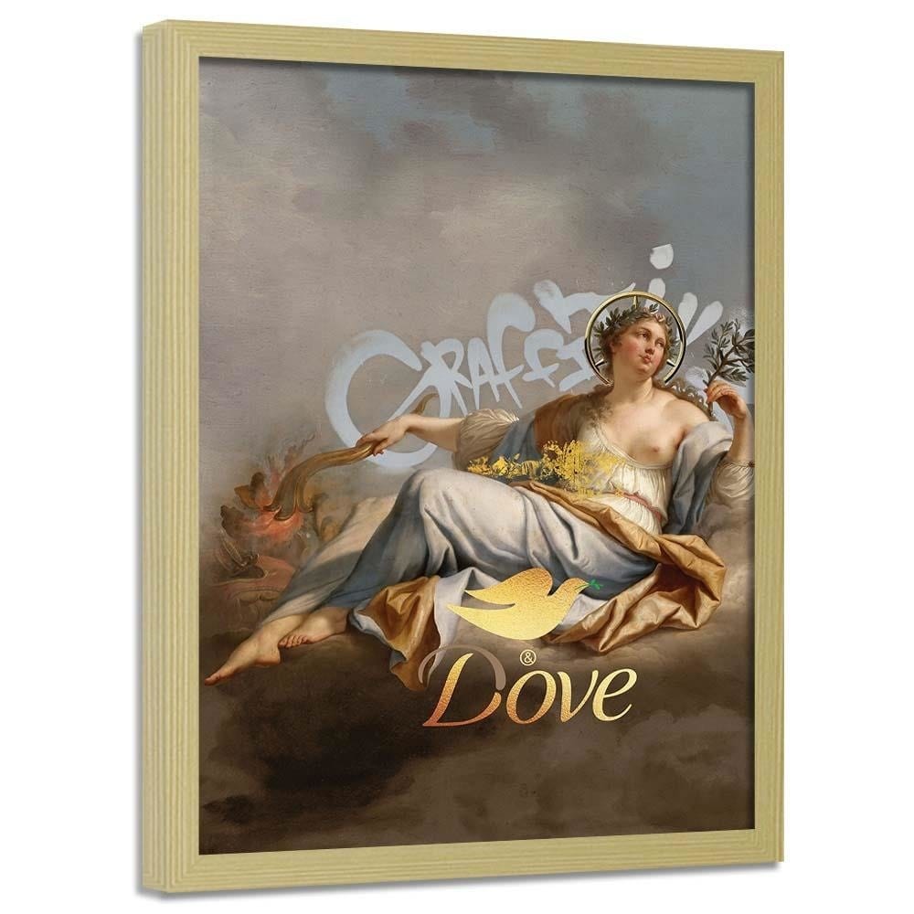 Glezna bēšā rāmī - Peace And Love Home Trends DECO
