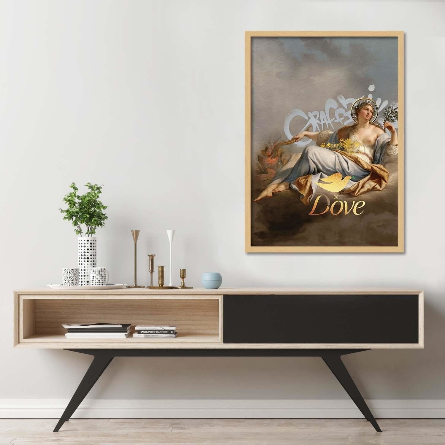 Glezna bēšā rāmī - Peace And Love Home Trends DECO