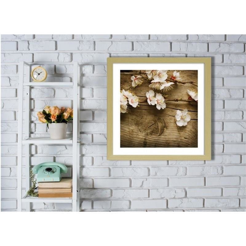 Glezna bēšā rāmī - Peach flowers Home Trends DECO