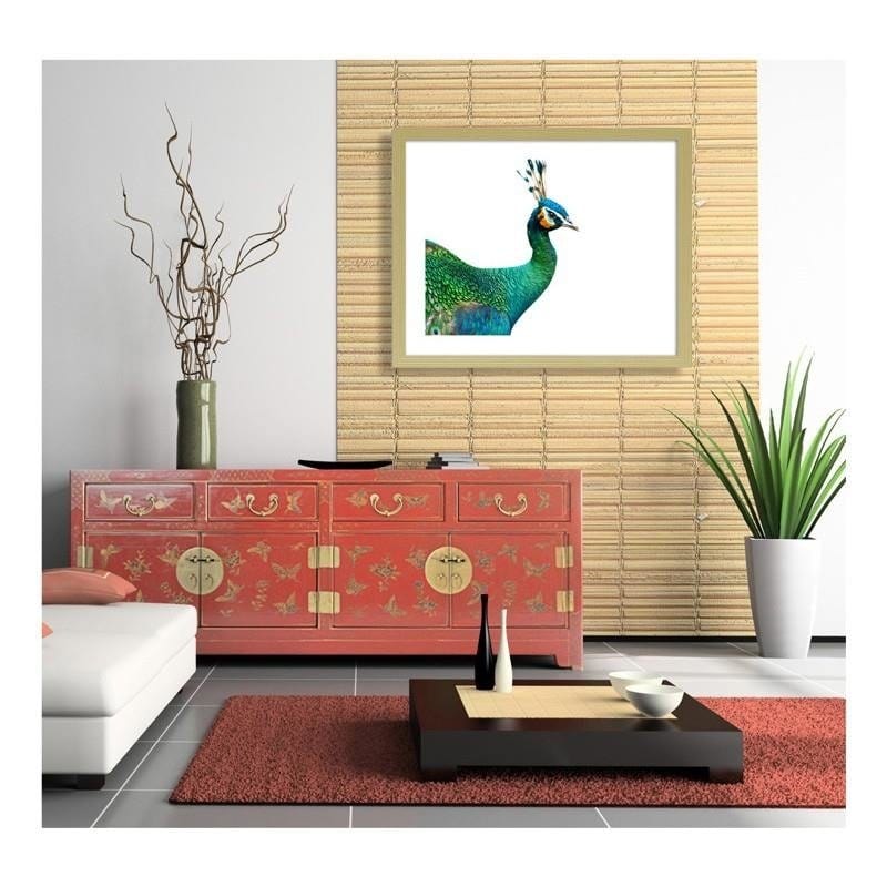 Glezna bēšā rāmī - Peacock head Home Trends DECO