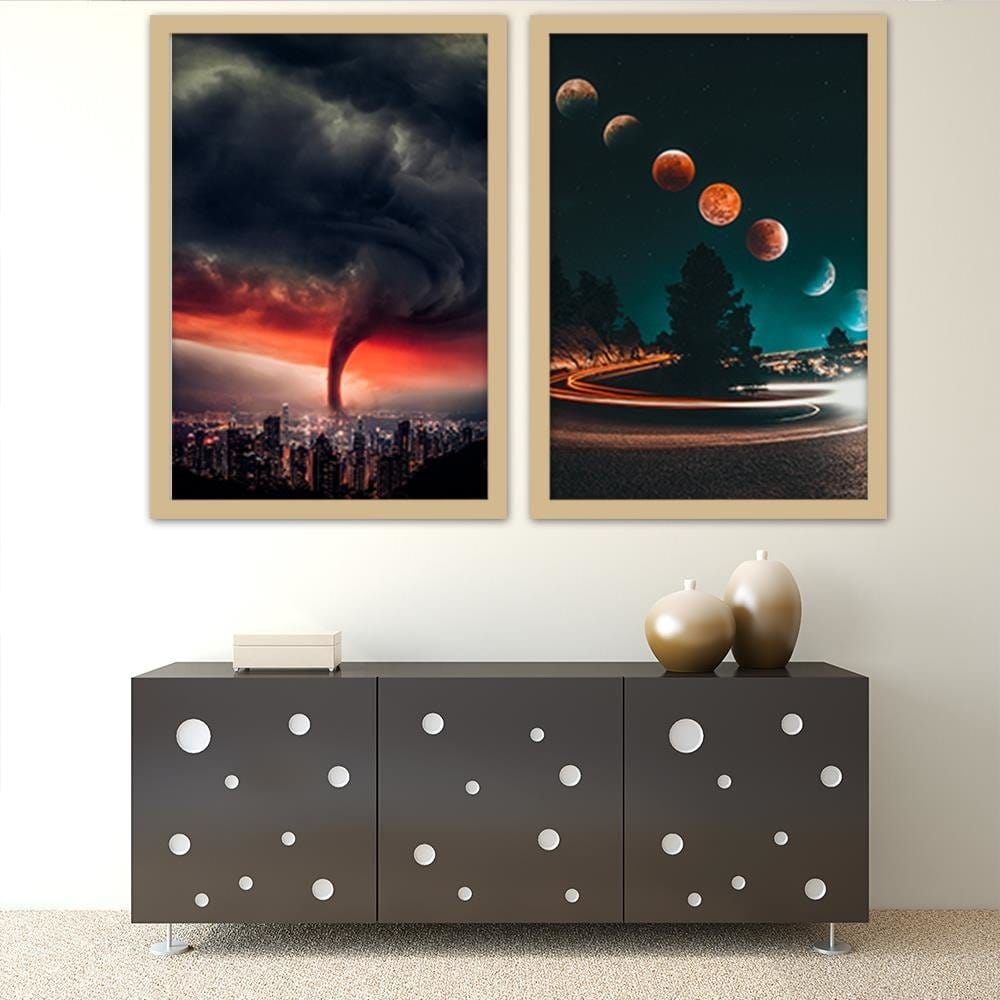 Glezna bēšā rāmī - Phases Of The Moon And The Lights Home Trends DECO