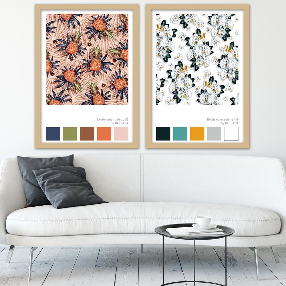 Glezna bēšā rāmī - Pineapple Brown Home Trends DECO