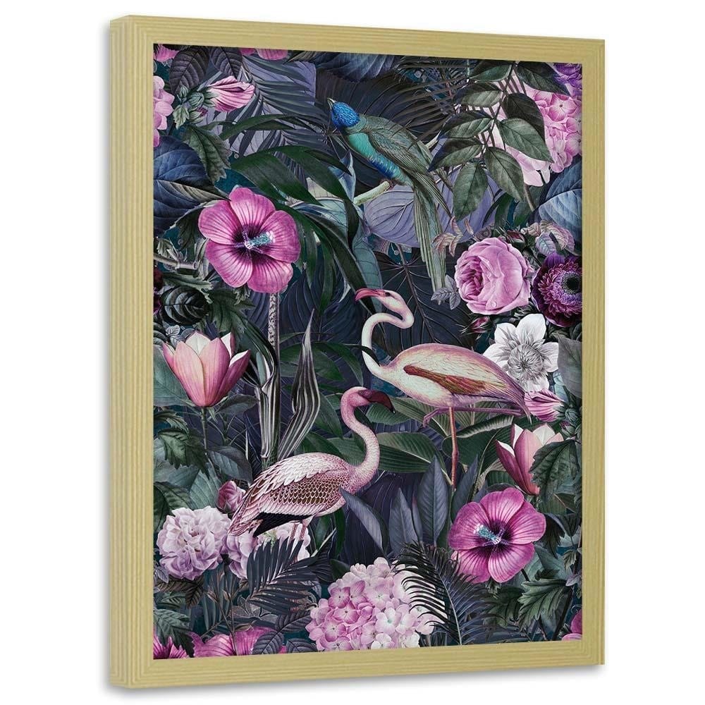 Glezna bēšā rāmī - Pink Birds Home Trends DECO