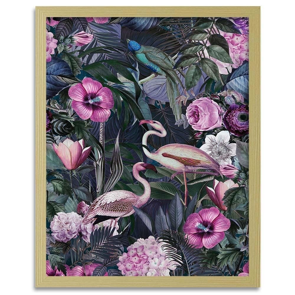 Glezna bēšā rāmī - Pink Birds Home Trends DECO