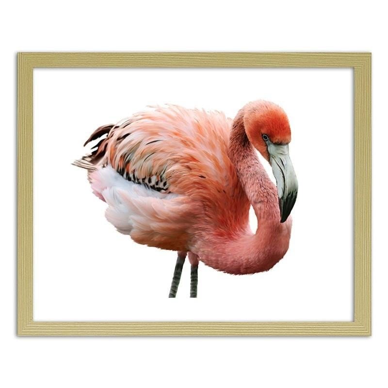Glezna bēšā rāmī - Pink flamingo Home Trends DECO