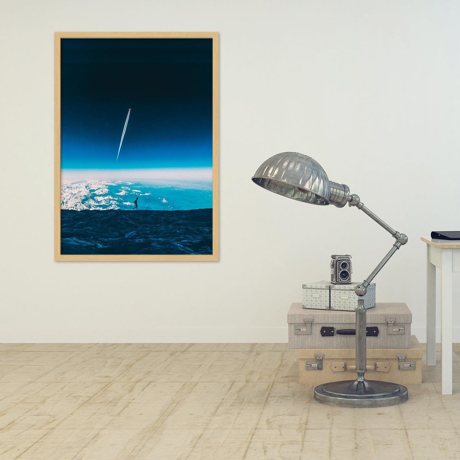Glezna bēšā rāmī - Plane Above The Clouds Home Trends DECO