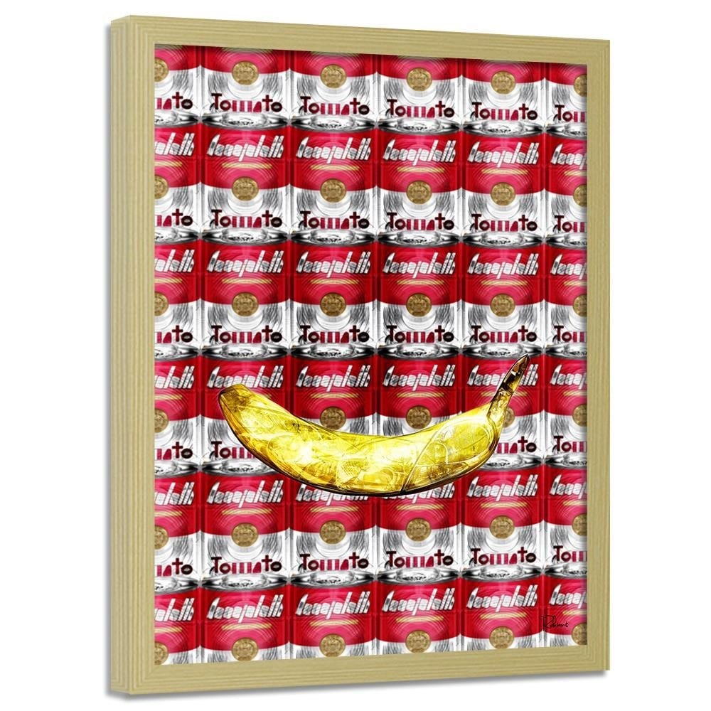 Glezna bēšā rāmī - Pop Art Soup Cans Red Home Trends DECO