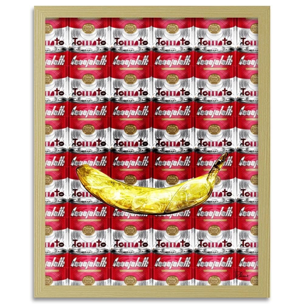 Glezna bēšā rāmī - Pop Art Soup Cans Red Home Trends DECO