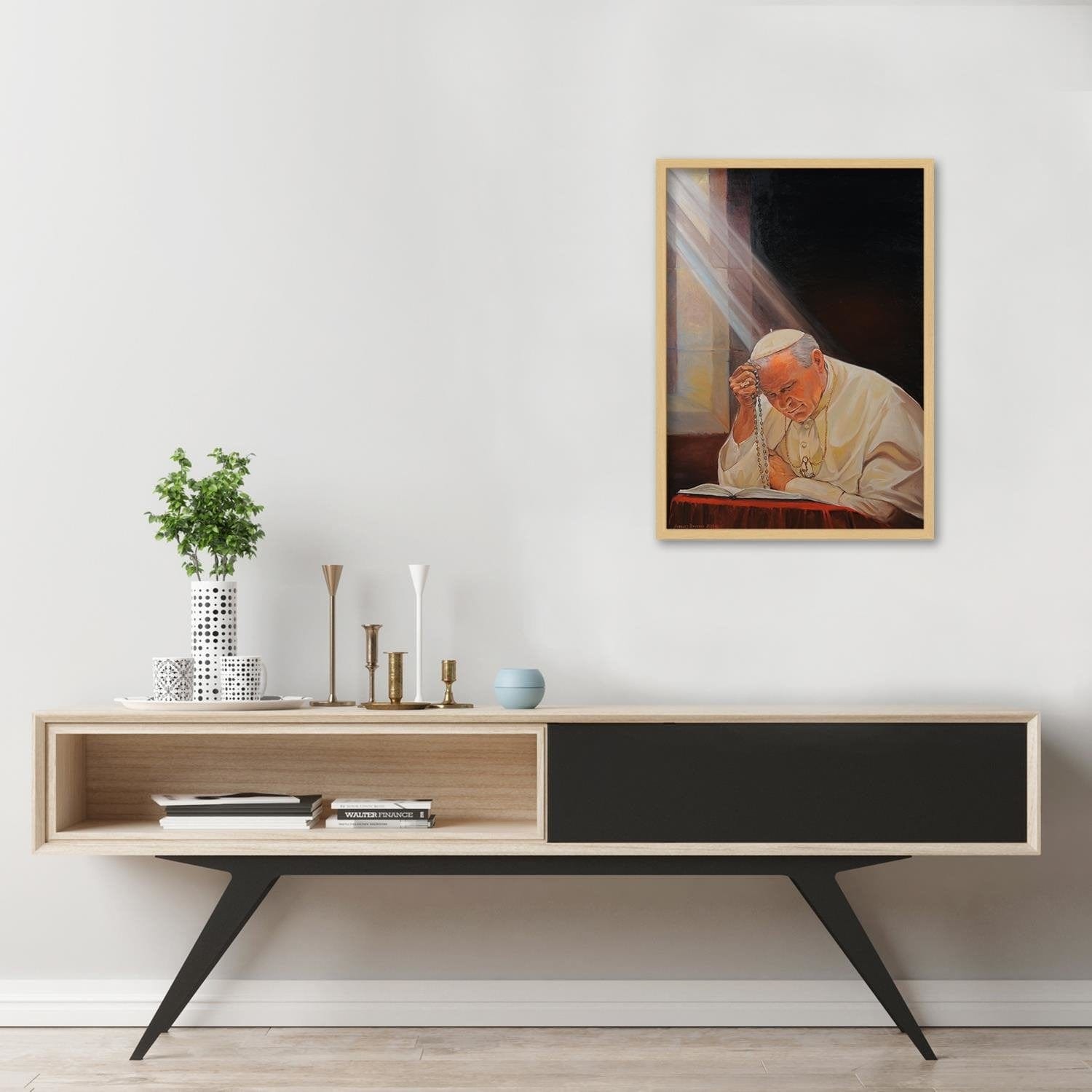 Glezna bēšā rāmī - Pope John Paul Ii Home Trends DECO