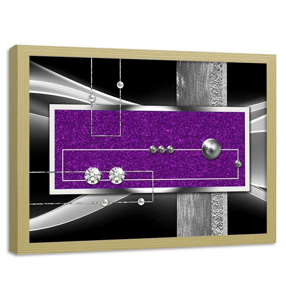 Glezna bēšā rāmī - Purple Abstraction Home Trends DECO
