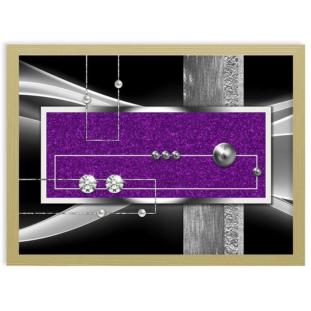 Glezna bēšā rāmī - Purple Abstraction Home Trends DECO