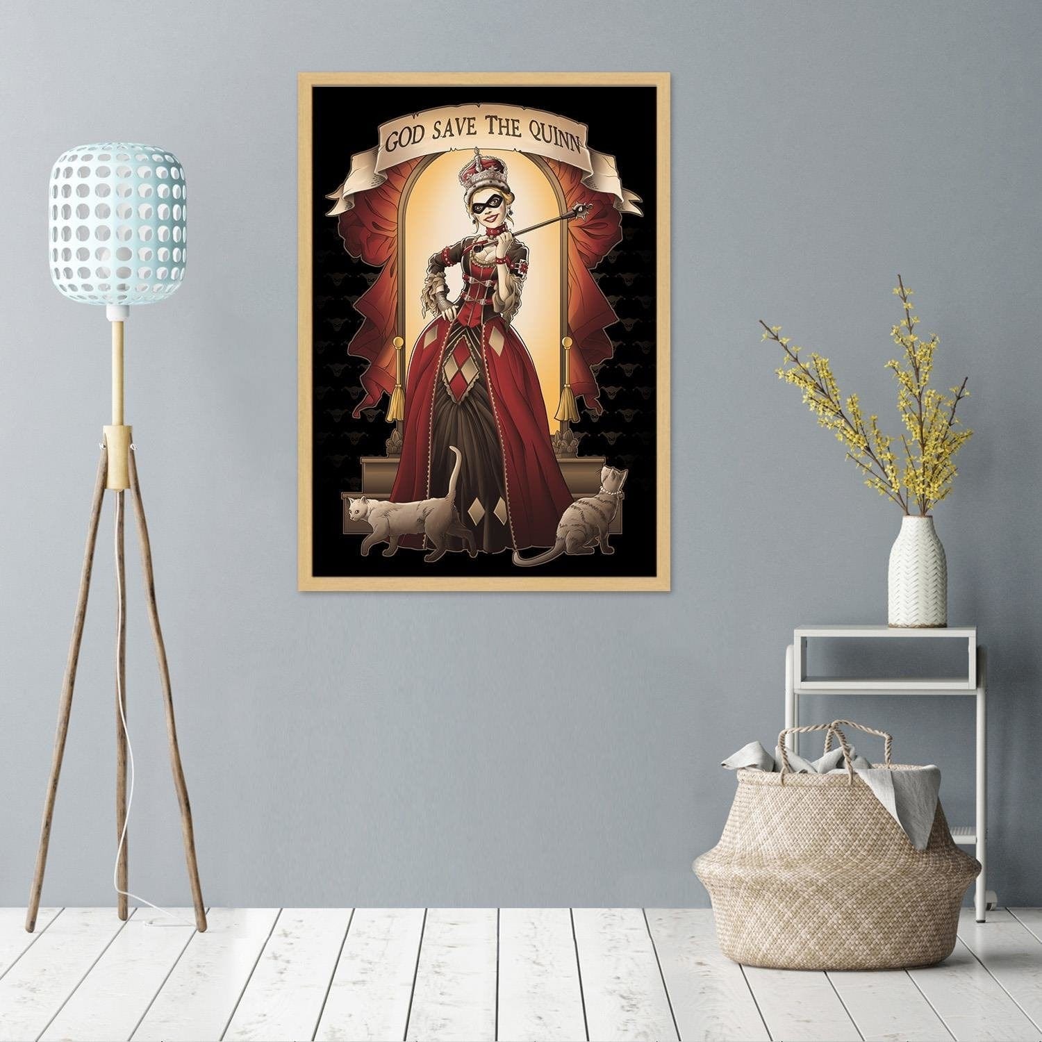 Glezna bēšā rāmī - Queen Of The Cat Home Trends DECO