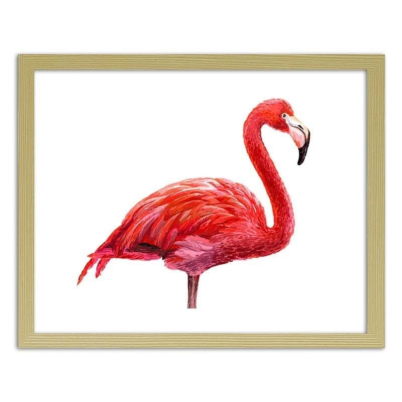 Glezna bēšā rāmī - Realistic flamingo illustration Home Trends DECO