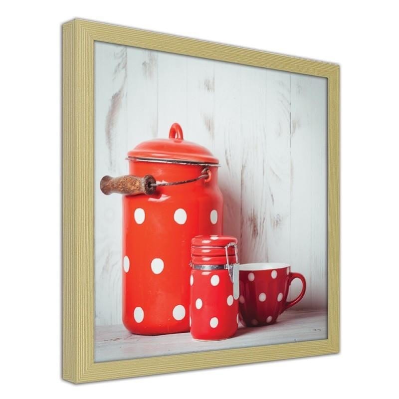 Glezna bēšā rāmī - Red vessels Home Trends DECO