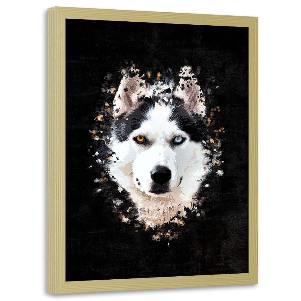 Glezna bēšā rāmī - Siberian Husky Home Trends DECO