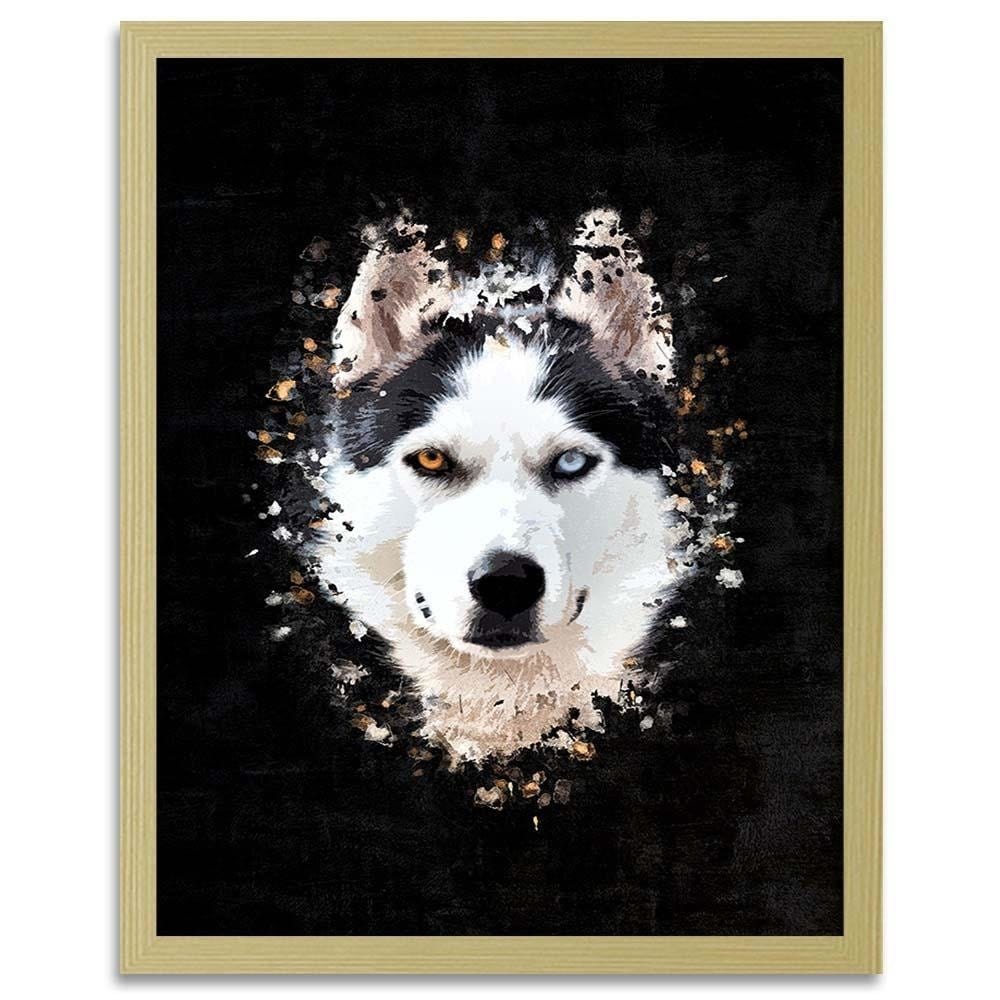 Glezna bēšā rāmī - Siberian Husky Home Trends DECO