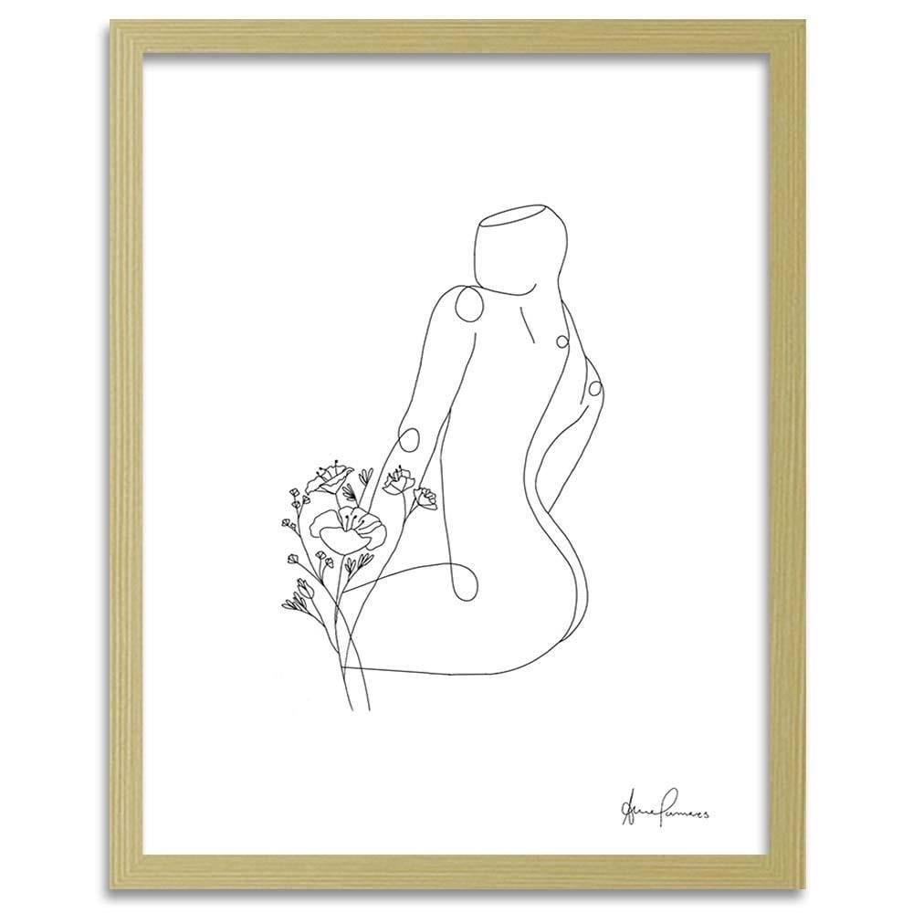 Glezna bēšā rāmī - Silhouette Of A Woman Home Trends DECO