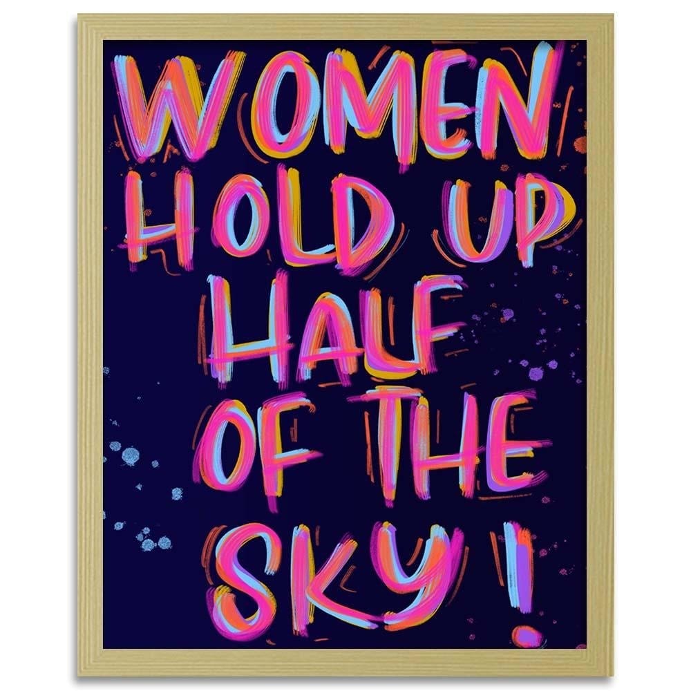 Glezna bēšā rāmī - Slogan About Women Home Trends DECO