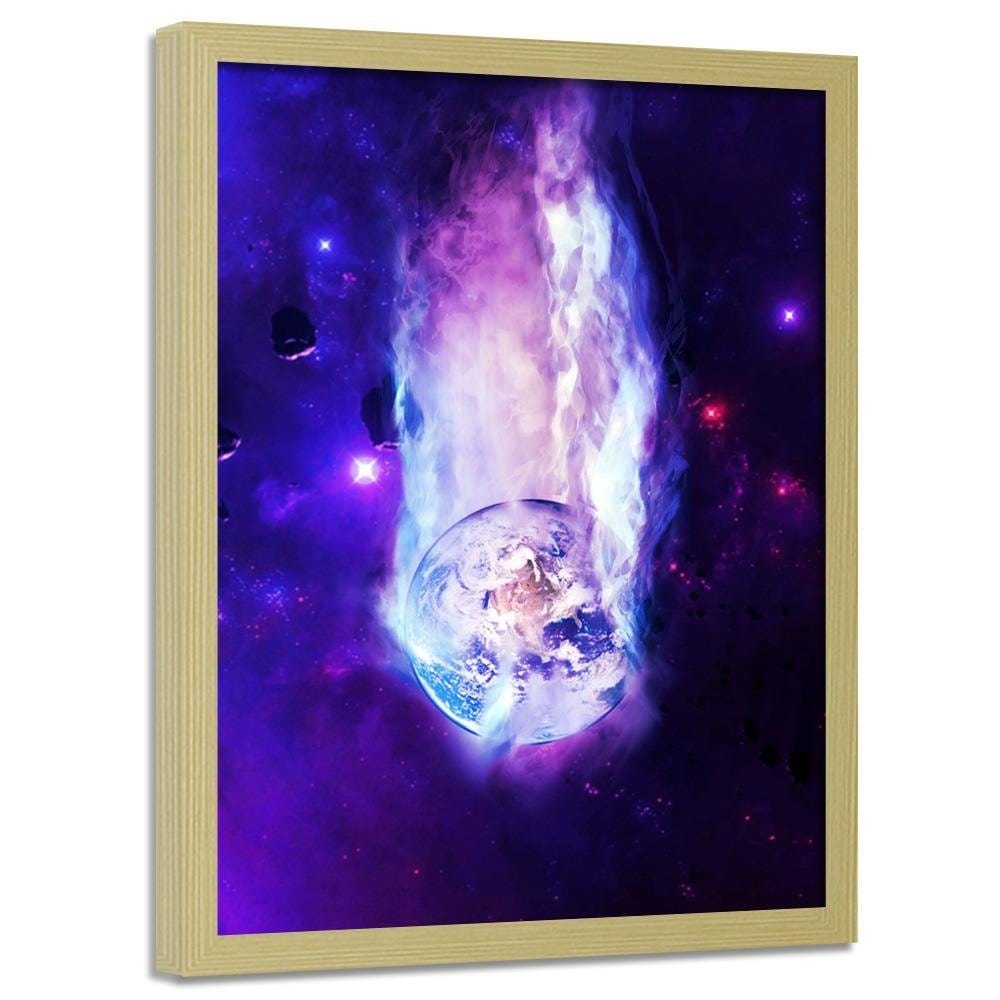 Glezna bēšā rāmī - Space Wall Art Purple Home Trends DECO