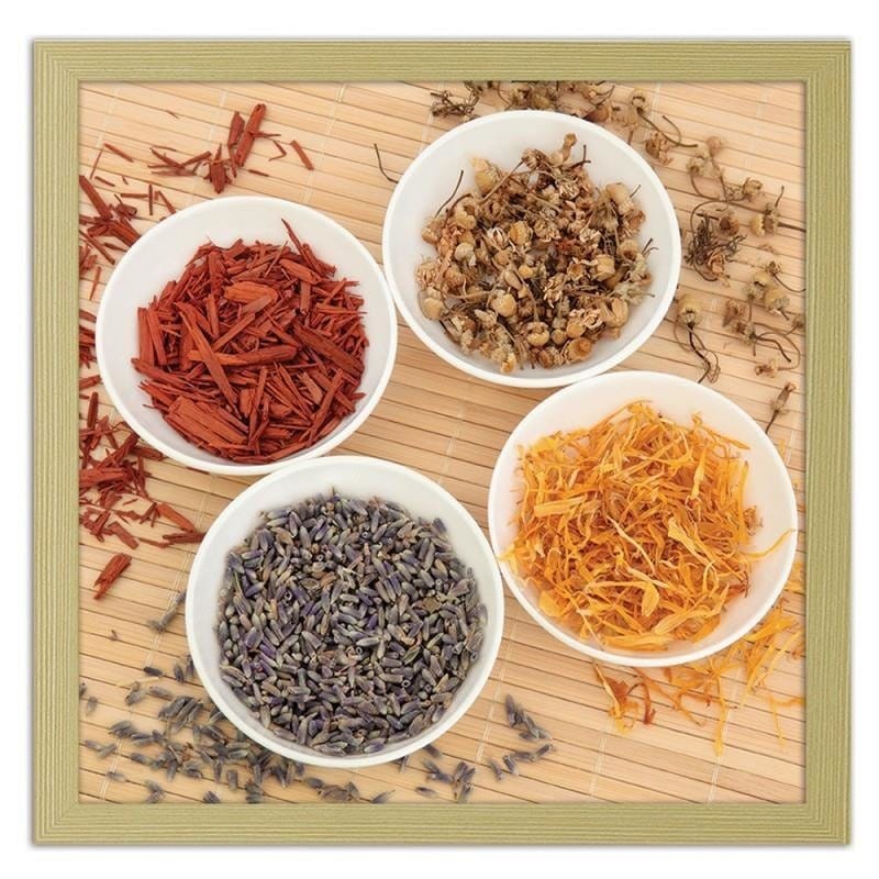 Glezna bēšā rāmī - Spices in white bowls Home Trends DECO
